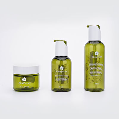 زجاجة محلول بلاستيكي أخضر فاتح 50 مل مجموعة جرة وزجاجات مستحضرات التجميل PETG